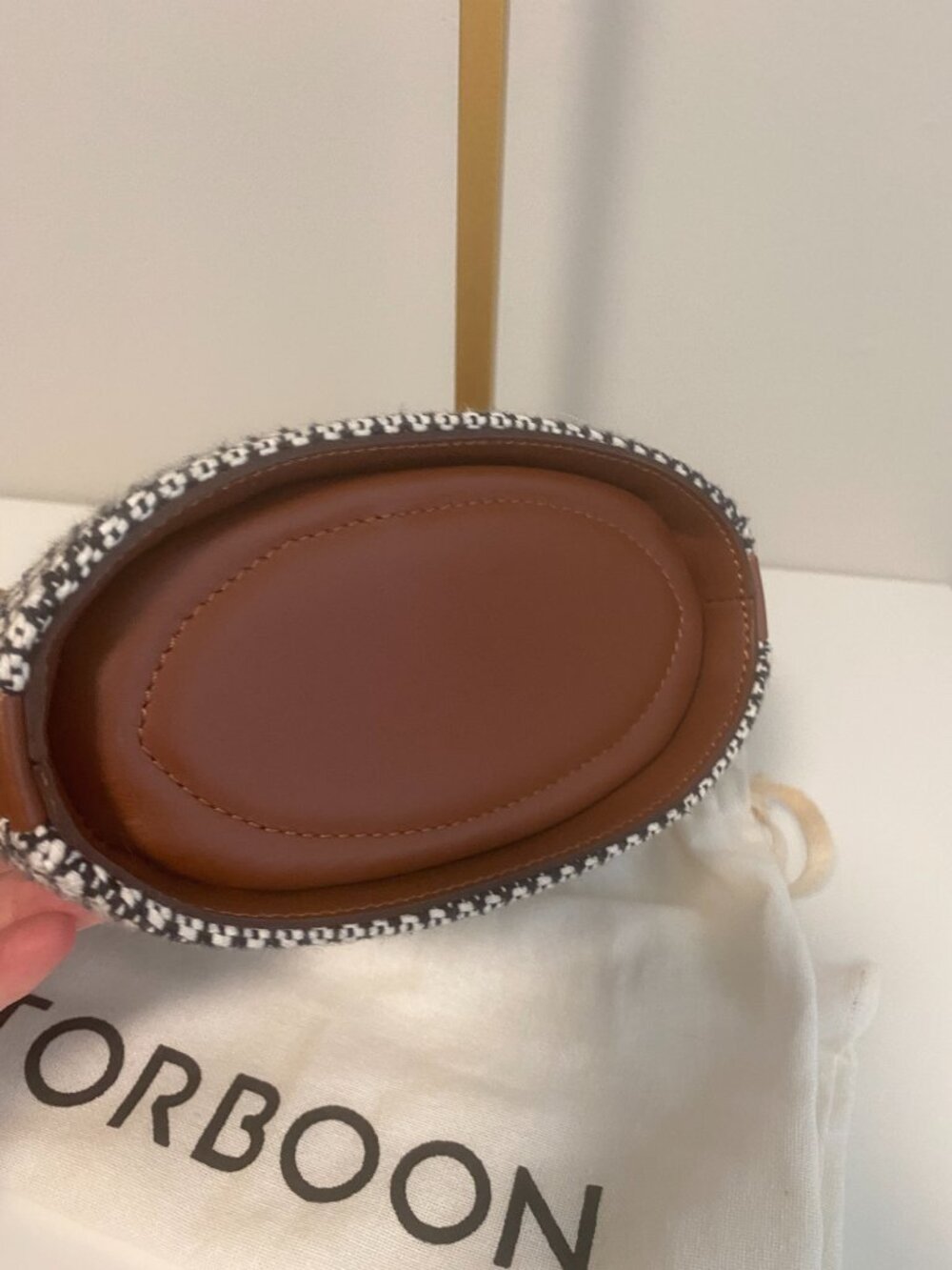 NWT Chicago Mini—Align / Salt & Pepper with Brown Leather by Toorbon - Picture 8 of 15